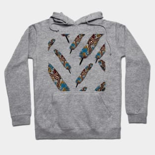 Aboriginal Art - Feather Wetland Pattern Hoodie